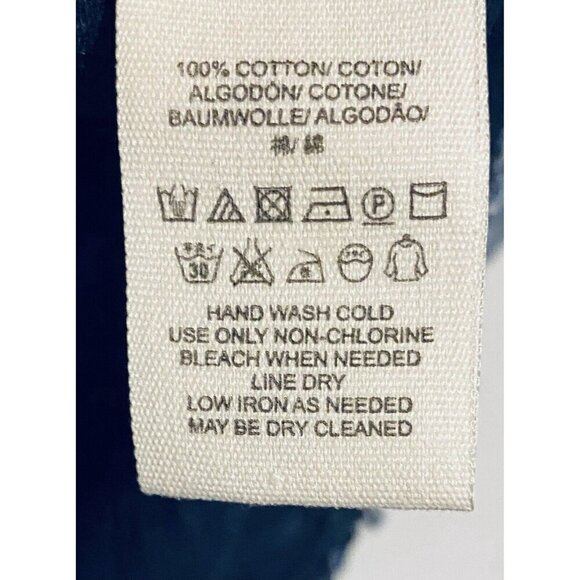 Free People Top Womens Small All Who Wander Blue Striped Gauzy Frayed Hem - Picture 7 of 8